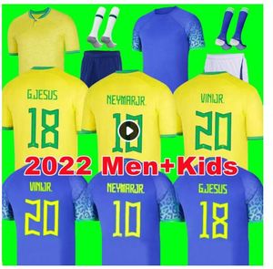 22 23 Brezilya Dünya Kupası Futbol forması MARCELO PELE PAQUETA NERES COUTINHO FIRMINO JESUS VINI JR 2022 2023 Brezilya formalarını çocuklar kiti Erkek kadın üniformaları