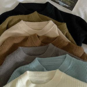 Damskie Knits Tees Cashmere Knitover Pullover Kobiety Lazy Solidny Sweter z długimi rękawami 2022 Koreańska moda jesień Nowe kobiety miękki woskowy sweter o szyi T221012