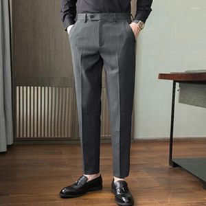 Мужские костюмы осень и зима широкая прямая полоса повседневная классическая стиль бизнес -мод Men Men Pants Slim Fit версия - три цвета