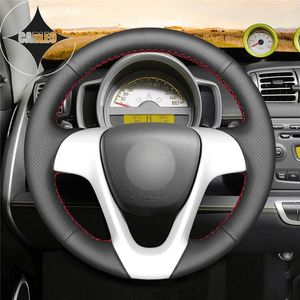 Coprivolante Copriauto fai da te per Smart Fortwo 2009-2012 2013 Forjeremy Supporto personalizzato per cuciture in vera pelle nera