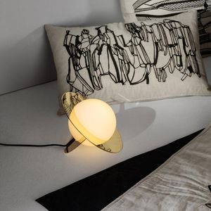 مصابيح طاولة Nordic LED COLL GLASS CANDEEIRO DE MESA مصباح دراسة لغرفة النوم بجانب السرير