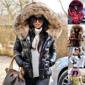 여자 다운 파카 겨울 코트 여성 쇼트 다운 재킷 두꺼운 따뜻한 느슨한 겉옷 가짜 모피 파카 파카 마운토 2022 여자 옷