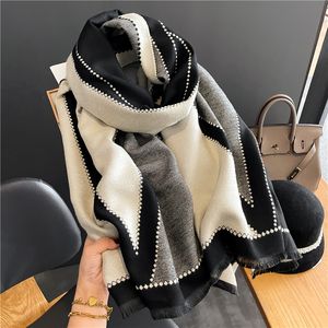 Halsdukar Tjock Sjal Scarf för kvinnor Casual Brand Design Vinter Varm Cashmere Pashmina Wraps Kvinnlig filt Bufanda Echarpe 221119