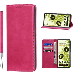 Google Pixel a Pro Case Luxury Flip Wallet Magnetic Card Stand Stand Holder Business Phone Bag Bag Shock Cover with Wrist Strapのレトロレザーケース