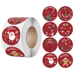 Adesivi di buon Natale Etichette di sigillo a tema natalizio Adesivi per regalo fai-da-te Pacchetto di cottura Busta Decorazioni di cancelleria
