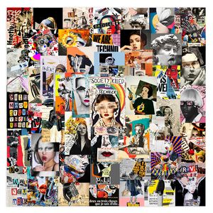 50pcs Art Collage Poster Sticker Pop ana akım grafiti çocuk oyuncak kaykay araba motosiklet bisiklet çıkartma çıkartmaları