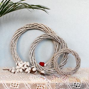 Christmas Decorations Wicker Wreath Decor Rattan Vine Ring Floral Hoop Natural Ornaments Craft Accessories DIY Garland Gifts