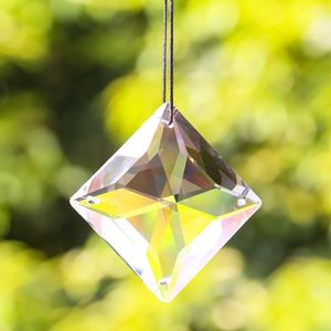 Ljuskrona kristall 50mm diamant solfångare laser graverade fasetterade delar diy hem bröllop dekor tillbehör