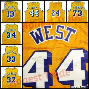 Vintage Kareem 33 Abdul Jabbar Jersey de basquete Dennis 73 Rodman 34 Shaq Wilt Johnson Chamberlain Trowback