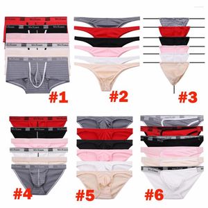 Unterhosen 6pcs Herren Unterwäsche Sexy Männer Briefs Schäppchen Männliche Höschen Cueca Tanga Penis Beutel niedriger Aufstieg bequemer Mann atmungsaktiv