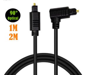 90 stopni cyfrowe optyczne adapter kabla audio TOSLINK GOLD PLATED 1M 2M SPDIF kable OD4.0 OD5.0