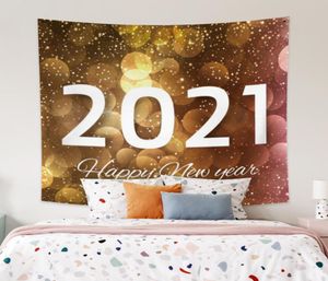 Taquestres Laeacco Fashion tapeçaria Light Spot Printing Celebre 2021 Happy Year Wall Artings Home Home Room Decor Polyest3803932