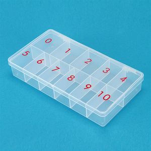 2 5 10 pezzi SCATOLA VUOTA IN PLASTICA CON NUMERO 0-10 CUSTODIA PER STRUMENTO DA SALONE NAIL ART - 540 PZ SUGGERIMENTI FALSI191E