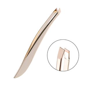 1 Pcs Professional Stainless Steel Hair Removal Eye Brow Eyebrow Tweezers Clip Pearl Gold Women Beauty Makeup Tools283C