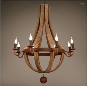 Pendant Lamps American Retro Chandelier Wrought Iron Do Old Antique Lamp Crown Princess Room Decorative Led
