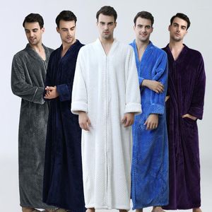 Sonowlee masculino flanela feminina flanela longa vestido zíper de casaco de casaco de banheira manto de banho