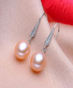Fashion1 Pair 910MM Drop Shape Natural Pearl Earrings 925 Silver Earrings4591658