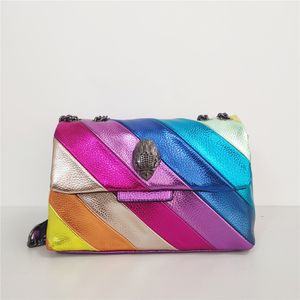 Голова орла Kurt Geiger Bag Rainbow Женская сумка Соединительная красочная сумка через плечо Лоскутный клатч