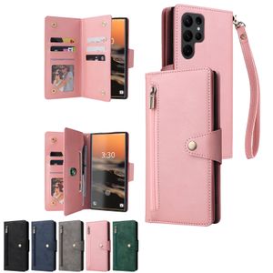 Shockpere -Pu Leather Card Slots Slots Skellet Skellet для Samsung Galaxy S23 Ultra S22 S21 Fe S20 Plus Примечание 20 A53 A33 A73 Flip Stand Cope Cope Funda