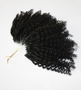 CE -certifikat Micro Ring Hair Extensions 400slot kinky Curly Loop Red 99J Yellow Natural Color6328307