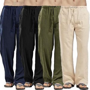 Men's Pants Summer Vintage Men Cotton Linen Oversized Jogger Trousers Male Plus Size Loose Wide Leg Pocket Harem Casual