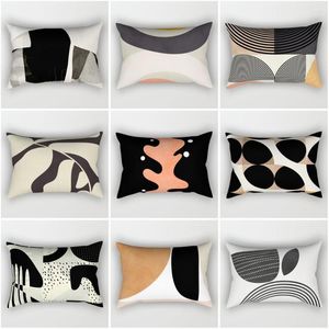 Poduszka dekoracyjne poduszki domowe obudowa na sofę pokrywę Nordic 40x60cm 30 50 cm Streszczenie geometryczne czarno -białe bloki kolorów