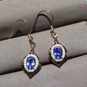 Stud Earrings Arrival Real Natural Tanzanite 925 Sterling Silver Premium Charm Jewelry Beauty Wedding Party