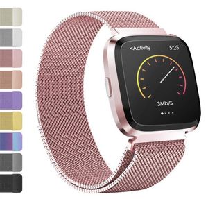 Strap Metal Stainless Steel Band For Fitbit Versa Strap Wrist Milanese Magnetic Bracelet fit bit Lite Verse 2 Band Accessories337u