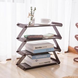 Clothing Storage Creative Shoe Rack 4 Layers Stainless Steel Non-woven Assembly Folding Simple Bookshelf Home Dormitory Organization
