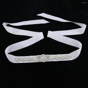Belts Bridal Rhinestone Wedding Handmade Clear Crystal 86.6In Length Gowns Sash