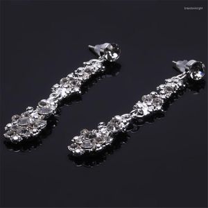 Orecchini collana set orecchini in argento scintillante gioielli strass cristallo trasparente matrimonio e regalo per ragazze