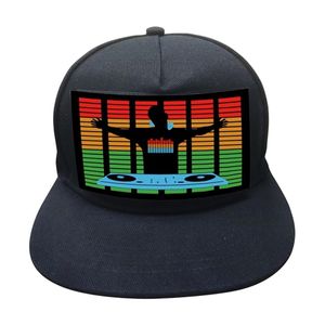 Unisex Light Up Sound Activated Baseball Cap DJ LED Flashing Hat With Detachable Screen For Party Cosplay Masquerade C