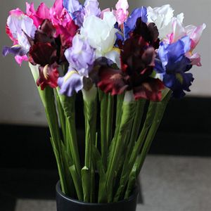 Artificial Fake Irises Flower Posy Home Decor Real Touch Silk Flowers Christmas Decoration Flores243v
