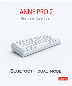 Teclados anne pro 2 pro2 nkro bluetooth 50 typeC rgb 60 mini -teclado mecânico de jogos de jogos Gaterão Kailh Red Brown Switch ke ke