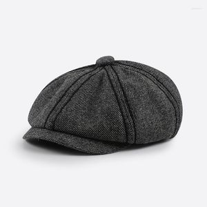 Berretti Cappello ottagonale retrò Berretto da uomo da donna Autunno e inverno Berretto con visiera caldo antivento all'aperto