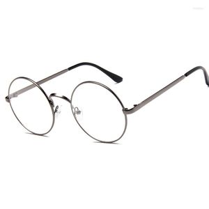 Güneş gözlüğü çerçeveleri küçük yuvarlak inek gözlükleri berrak lens unisex altın metal çerçeve optik erkekler kadın siyah uV