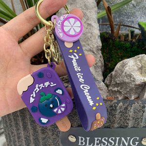 Keychains Creative Quality Cartoon Watermelon Peach Ice Cream Grape Orange Sweet Warm Key Ring Adult Car Bag Pendant Keychain Gift T220909