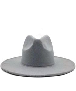 Classical Wide Brim Fedora Chapeau Black White Wool Men Femmes Crushable Hiver Hat Wedding Jazz Hats7047347