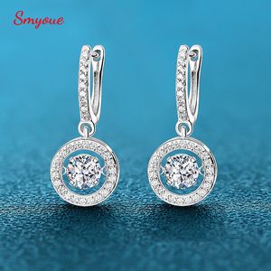 Charm Smyoue placcato in oro bianco 1CT orecchino a goccia per donna scintillante cuore pulsante 100% S925 gioielli in argento sterling 221119