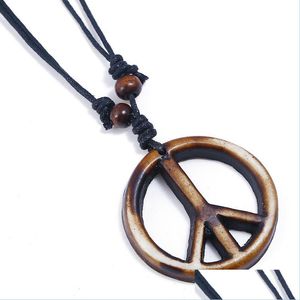 Pendant Necklaces World Peace Symbol Necklaces Adjustable Long Chain Fashion Jewelry Necklace For Women Men Gift Drop Delivery Pendan Dhrrl