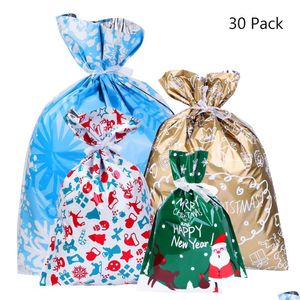 Decorações de Natal 30pcs sacos de presente de Natal