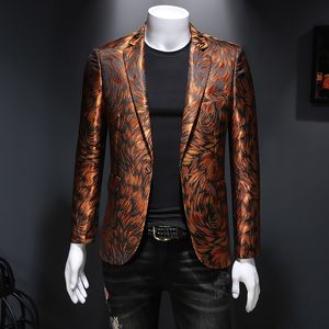 Abiti da uomo Blazer Luxury Men Slim Fit Blazer Stage Outfit Performance Metal Gold Yarn Giacca casual Giacca Costume Homme Party Prom 221121