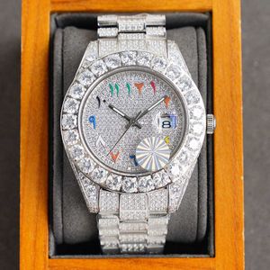 Zegarek na rękę Diamond Mens Watch 42 mm Automatyczne mechaniczne diamenty Róża Zegarek Sapphire Waterproof Wristswatch Fashion Busins ​​Na rękaw