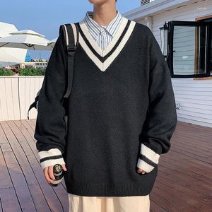 Men's Sweaters Men Autumn Winter Large V-neck Sweater Coat 2022 Exterior Pullover Couples Long Sleeve Within A College Package Mail