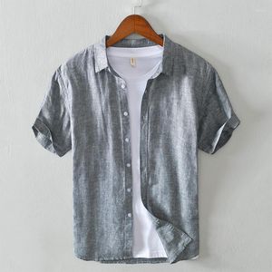 Felpe con cappuccio da uomo WE27 S Casual Camicia di lino a maniche corte