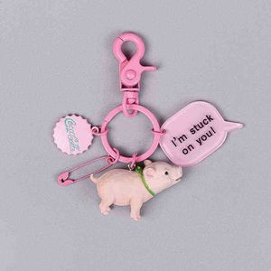 Keychains Piggy Puppy Kitten Doll Car Keychain Cute Girl Creative Small Gift Fashion Trend Bag Pendant T220909