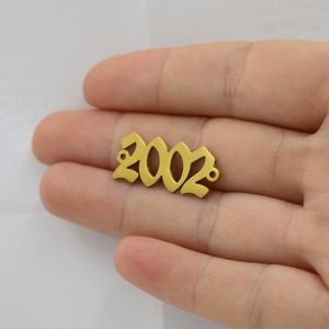 Fußkettchen HOUWU 1980–2022, anlaufgeschützt, personalisierbar, Edelstahl, Gold, alte englische Zahlen, Datum, Jahr