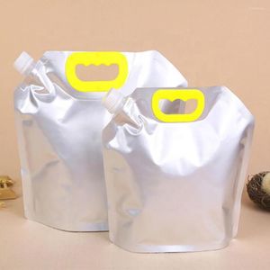 Torby do przechowywania 10pcs Niestandardowe opakowanie płynne Plastikowe napoje torebki dla niemowląt 1l 1,5L 2LL 2,5L wylewka dopack z uchwytem
