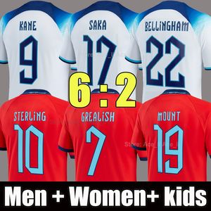 2022ケインサカサッカージャージーフォーデンスターリングイングランドラッシュフォードマウントサンチョワールドカップ22 ナショナルフットボールシャツ2023男性キッズユースキッドキットユニフォーム