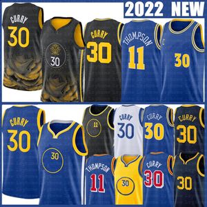 Vintage Stephen Curry Klay Thompson Basketball Jerseys Draymond Green Andrew Wiggins Poole Wariores City Shirt Edition Blue Black Jersey